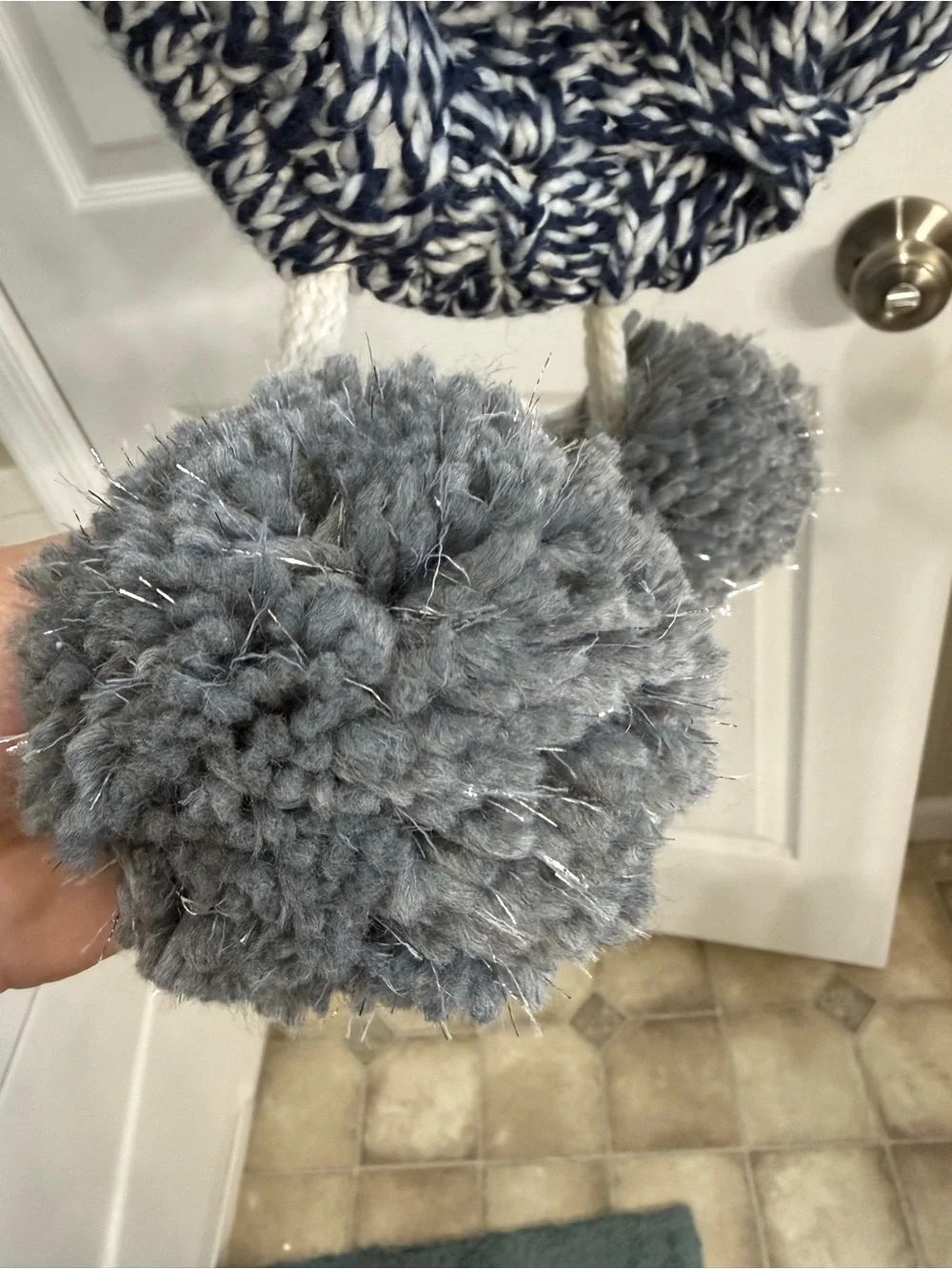 Aerie Infinity scarf with interchangeable Pom Poms